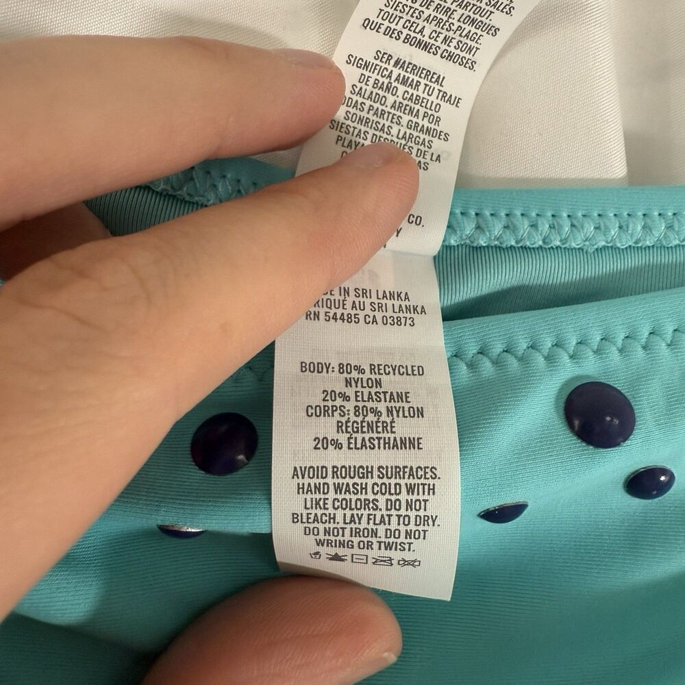 New Aerie Swim Bottom Women's XS Solid Blue Pull On Cheeky Stretchy - Picture 5 of 7